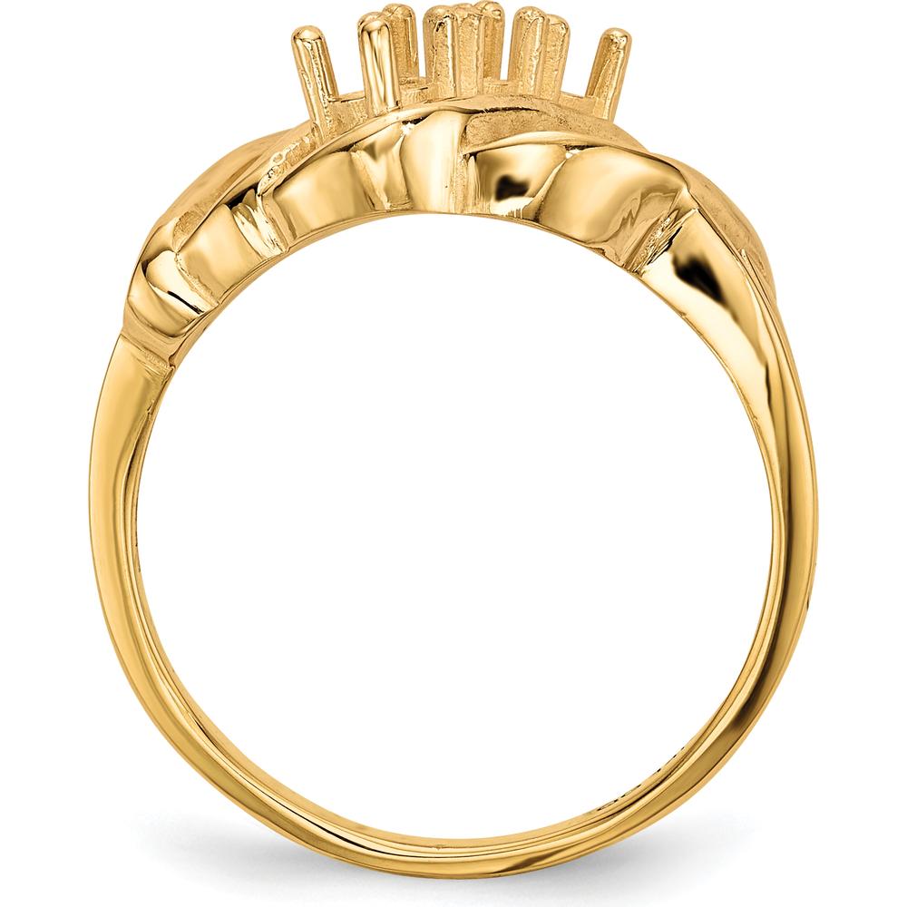 14K Yellow Gold Polished 3-Stone Mother's Ring Mounting - Customizable by Monteluci Fine Jewelry