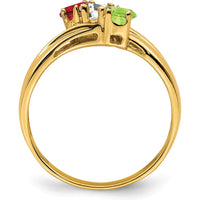 14K Yellow Gold Polished 3-Stone Mother's Ring Mounting by Monteluci Fine Jewelry