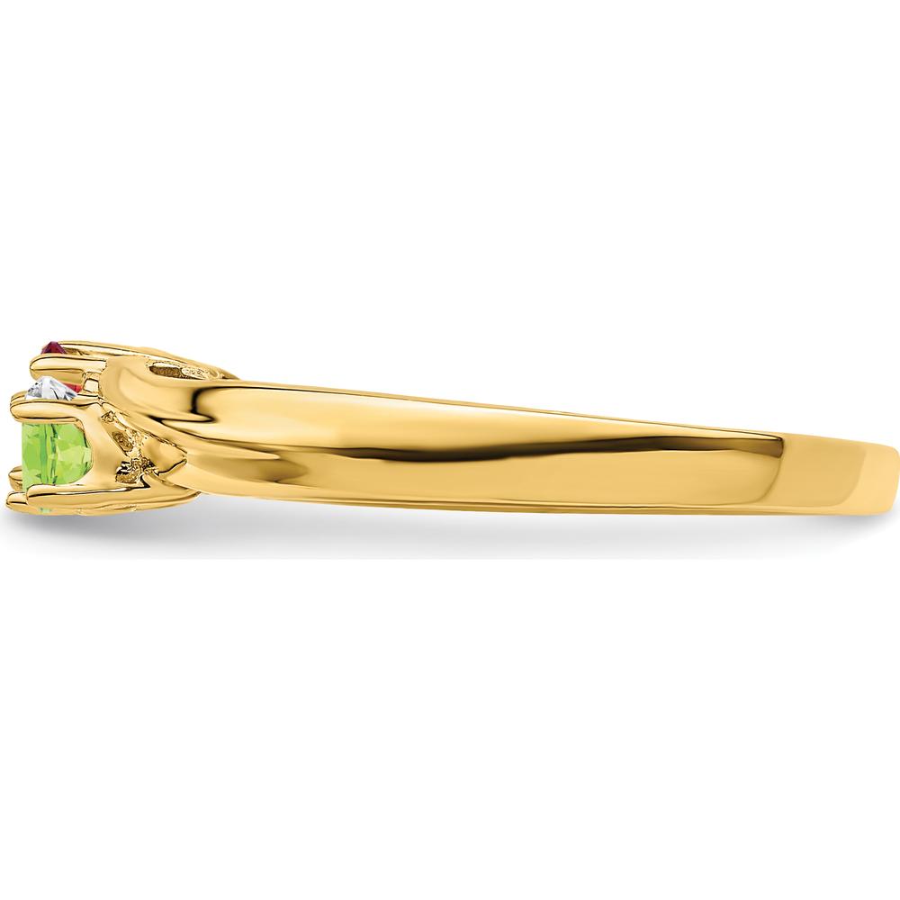 14K Yellow Gold Polished 3-Stone Mother's Ring Mounting by Monteluci Fine Jewelry