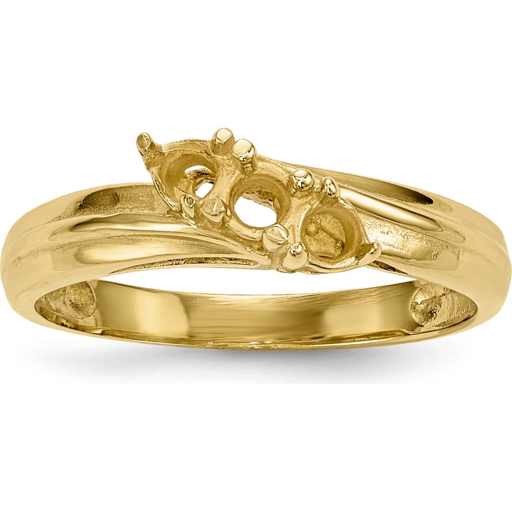14K Yellow Gold Polished 3-Stone Mother's Ring Mounting by Monteluci Fine Jewelry