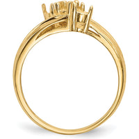 14K Yellow Gold Polished 3-Stone Mother's Ring Mounting by Monteluci Fine Jewelry