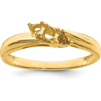 14K Yellow Gold Polished 3-Stone Mother's Ring Mounting by Monteluci Fine Jewelry