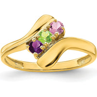 14K Yellow Gold Polished 3-Stone Mother's Ring Mounting by Monteluci Fine Jewelry