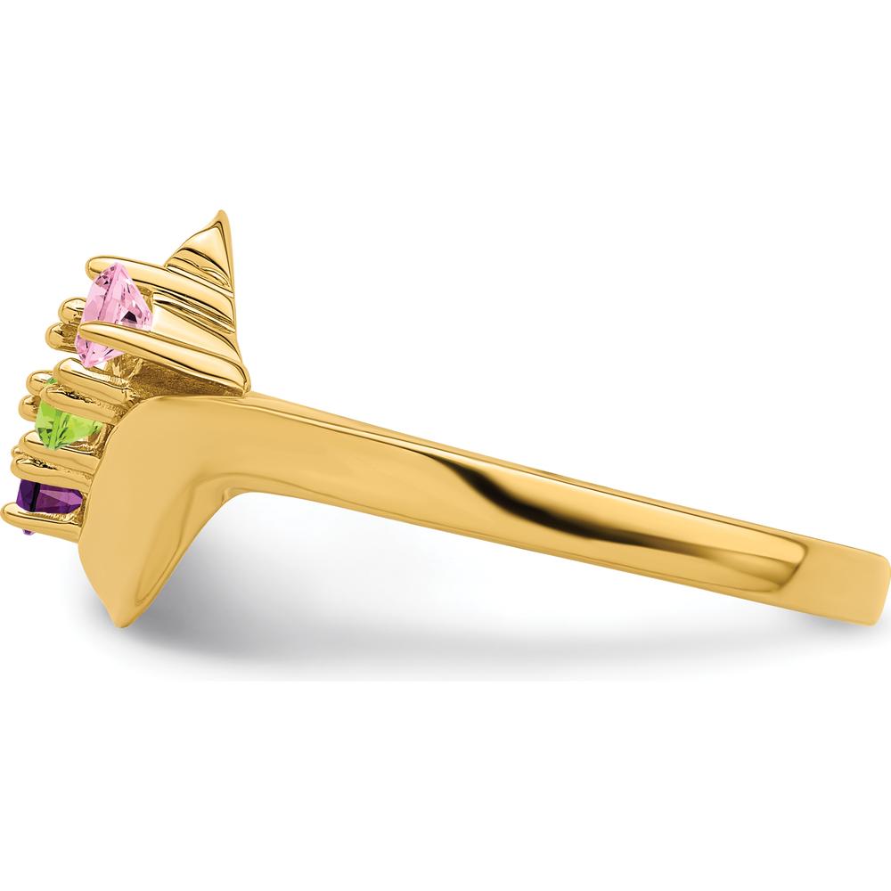 14K Yellow Gold Polished 3-Stone Mother's Ring Mounting by Monteluci Fine Jewelry