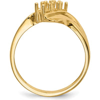 14K Yellow Gold Polished 3-Stone Mother's Ring Mounting by Monteluci Fine Jewelry