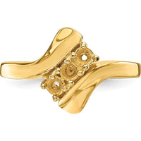 14K Yellow Gold Polished 3-Stone Mother's Ring Mounting by Monteluci Fine Jewelry