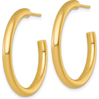 14K Yellow Gold Polished 30mm C-Hoop Earrings by 0