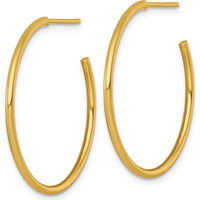 14K Yellow Gold Polished 30mm C-Hoop Post Earrings by 0