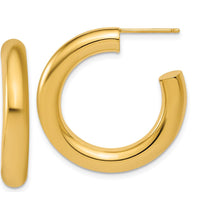 14K Yellow Gold Polished 30mm C-Hoop Post Earrings by 0