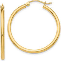 14K Yellow Gold Polished 30mm Large Hoop Earrings - Lightweight & Elegant by 0