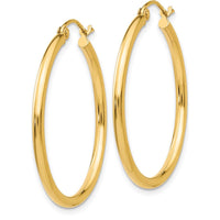 14K Yellow Gold Polished 30mm Large Hoop Earrings - Lightweight & Elegant by 0
