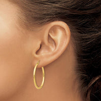 14K Yellow Gold Polished 30mm Large Hoop Earrings - Lightweight & Elegant by 0