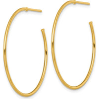14K Yellow Gold Polished 35mm C-Hoop Post Earrings by 0