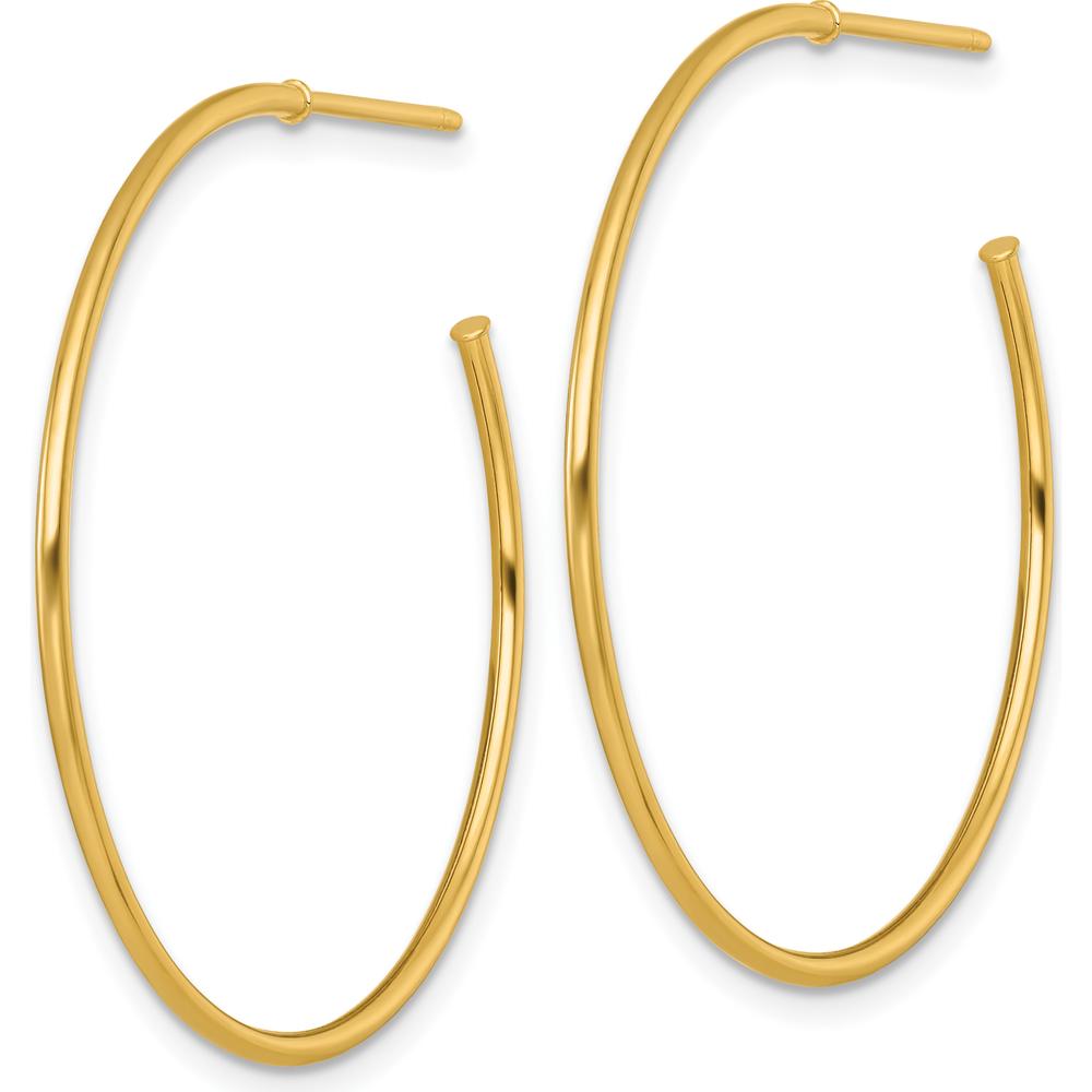 14K Yellow Gold Polished 35mm C-Hoop Post Earrings by 0