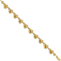 14K Yellow Gold Polished 3D Conch Shell Link Bracelet - 7.25" by Oro Pregiato