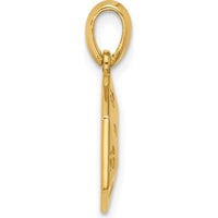 14K Yellow Gold Polished 3D D20 Twenty-Sided Dice Pendant by Oro Pregiato