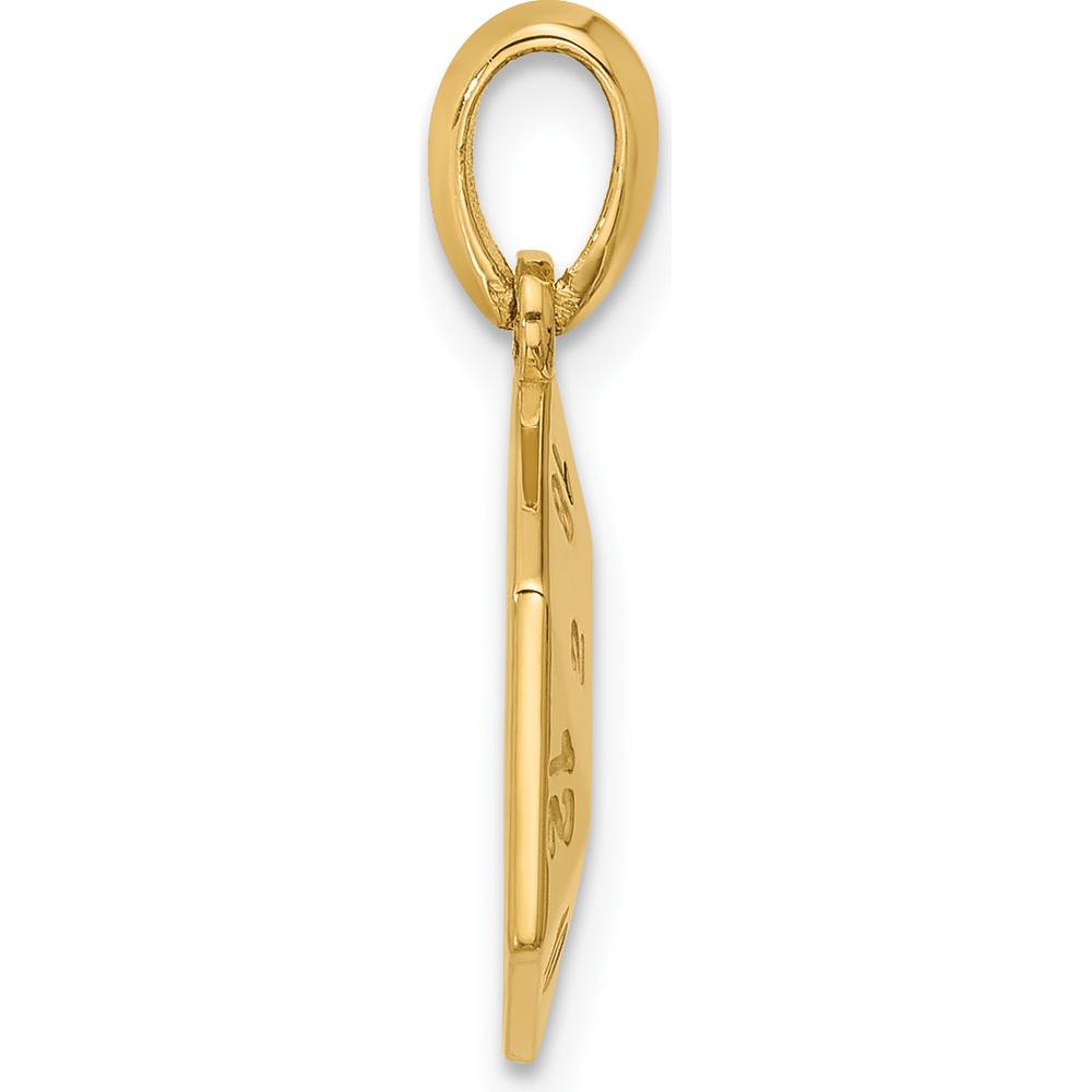 14K Yellow Gold Polished 3D D20 Twenty-Sided Dice Pendant by Oro Pregiato