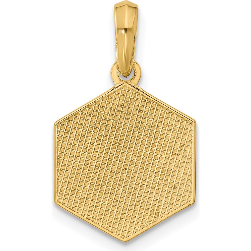 14K Yellow Gold Polished 3D D20 Twenty-Sided Dice Pendant by Oro Pregiato