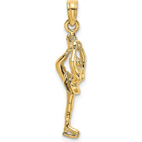 14K Yellow Gold Polished 3D Figure Skater Charm - 21mm Length by Oro Pregiato
