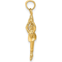 14K Yellow Gold Polished 3D Figure Skater Charm - 21mm Length by Oro Pregiato