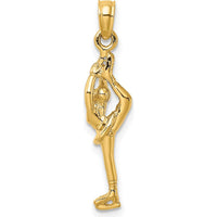 14K Yellow Gold Polished 3D Figure Skater Charm - 21mm Length by Oro Pregiato