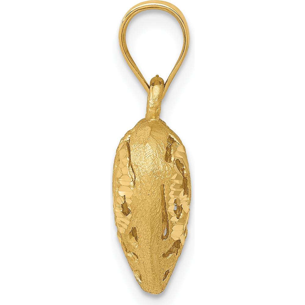 14K Yellow Gold Polished 3D Filigree Puffed Heart Pendant 21mm by Oro Pregiato
