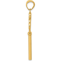 14K Yellow Gold Polished 3D Hearts Key to My Heart Charm Pendant by Oro Pregiato
