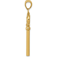 14K Yellow Gold Polished 3D Key to My Heart Pendant Charm by Oro Pregiato