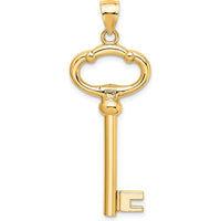 14K Yellow Gold Polished 3D Key to My Heart Pendant Charm by Oro Pregiato