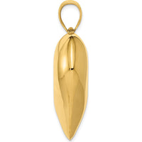 14K Yellow Gold Polished 3D Large Puffed Heart Pendant - Classic Statement Jewelry by Oro Pregiato