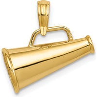 14K Yellow Gold Polished 3D Megaphone Pendant - 15mm Length by Oro Pregiato