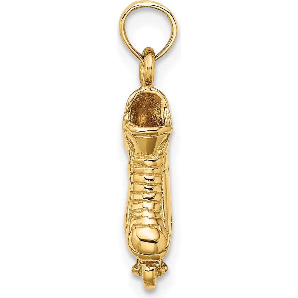 14K Yellow Gold Polished 3D Rollerblade Charm - Textured Finish by Oro Pregiato