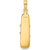 14K Yellow Gold Polished 3D Snowboard Charm Pendant by Oro Pregiato