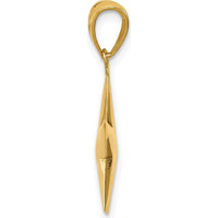 14K Yellow Gold Polished 3D Star Pendant - 23mm Length by Oro Pregiato