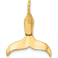 14K Yellow Gold Polished 3D Whale Tail Pendant Charm - 24.45mm by Oro Pregiato
