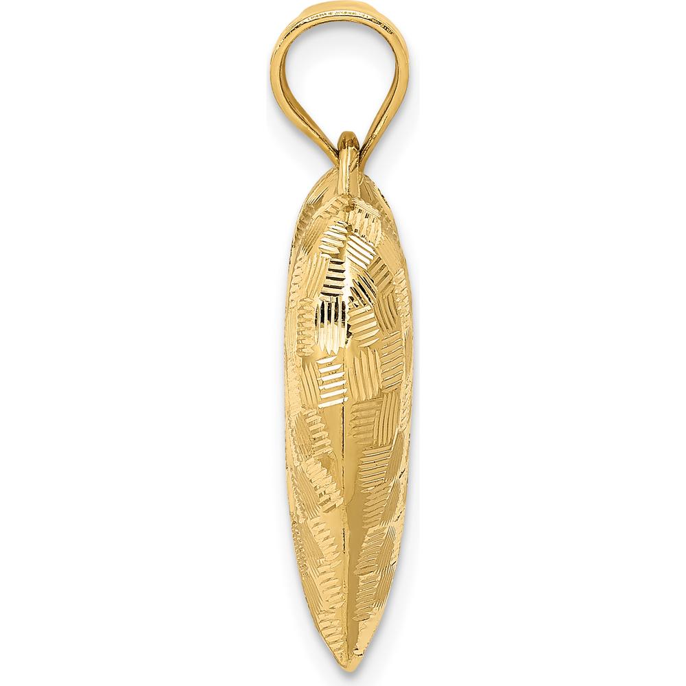 14K Yellow Gold Polished 3D Woven Heart Pendant - 22mm by Oro Pregiato