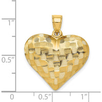 14K Yellow Gold Polished 3D Woven Heart Pendant - 22mm by Oro Pregiato