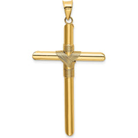 14K Yellow Gold Polished 3D Wrapped Cross Pendant - 51.43mm Length by Oro Pregiato
