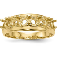 14K Yellow Gold Polished 3mm Band Mother's Ring Mounting - Customizable by Oro Pregiato