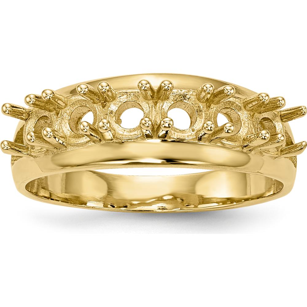 14K Yellow Gold Polished 3mm Band Mother's Ring Mounting - Customizable by Oro Pregiato