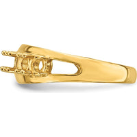 14K Yellow Gold Polished 3mm Band Mother's Ring Mounting - Customizable by Oro Pregiato
