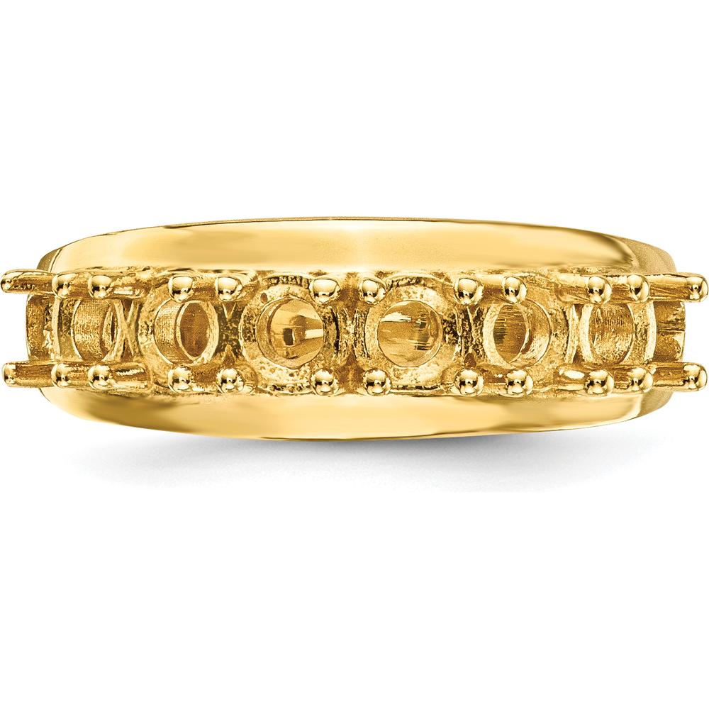14K Yellow Gold Polished 3mm Band Mother's Ring Mounting - Customizable by Oro Pregiato