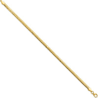 14K Yellow Gold Polished 3mm Fancy Curb Link Bracelet - 7.5" Length by 0