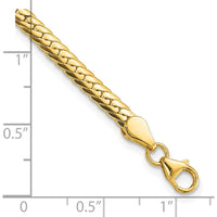 14K Yellow Gold Polished 3mm Fancy Curb Link Bracelet - 7.5" Length by 0