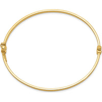 14K Yellow Gold Polished 3mm Hinged Oval Bangle Bracelet with Safety Clasp by Oro Pregiato