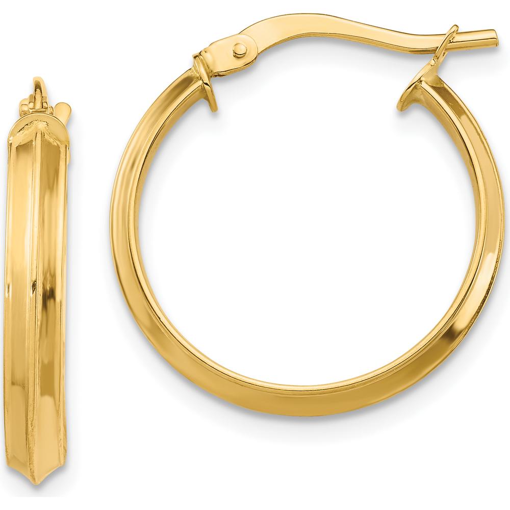 14K Yellow Gold Polished 3mm Medium Hoop Earrings - Women's Jewelry Essential by 0