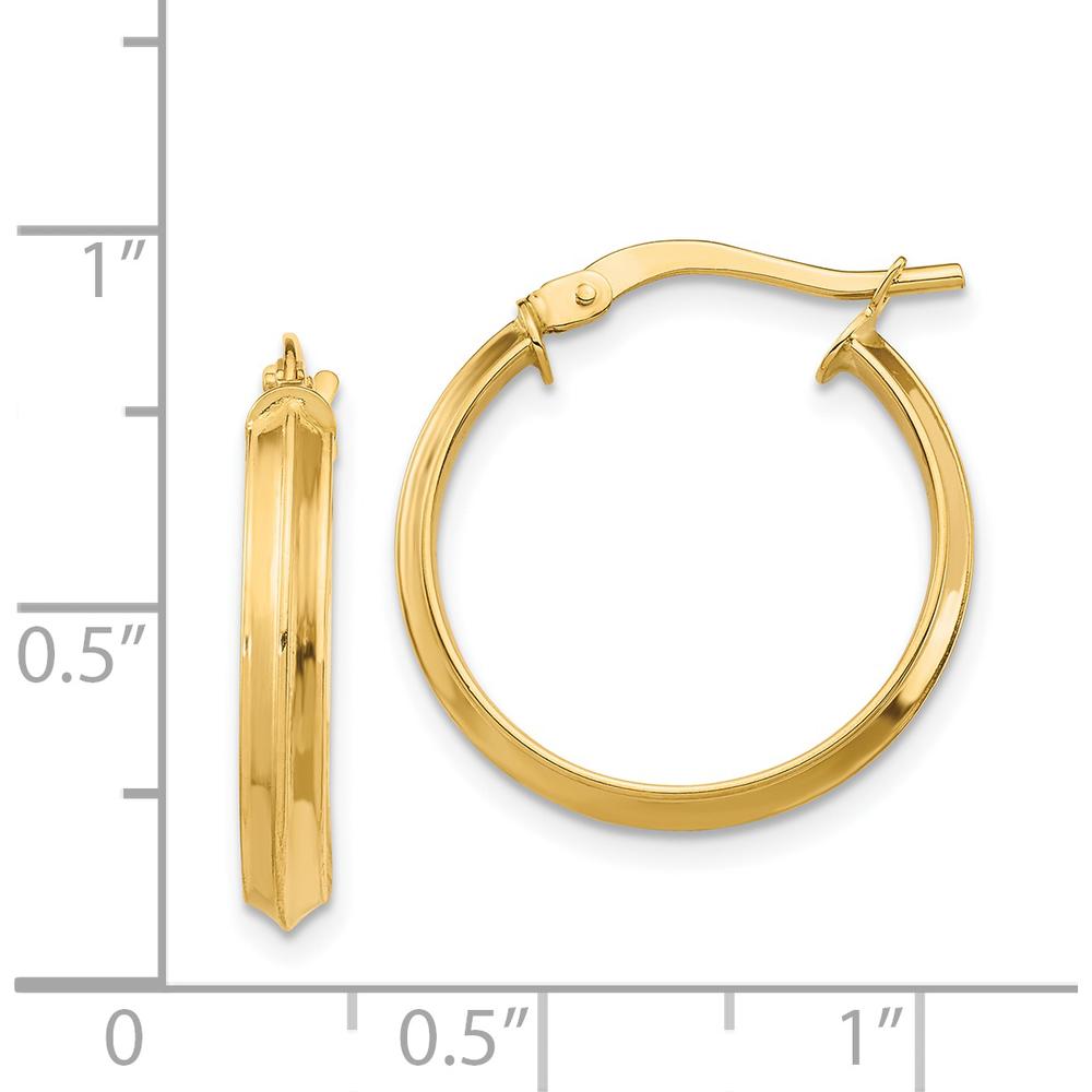 14K Yellow Gold Polished 3mm Medium Hoop Earrings - Women's Jewelry Essential by 0