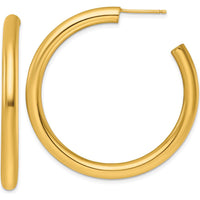 14K Yellow Gold Polished 4.0 x 45mm C-Hoop Post Earrings by 0