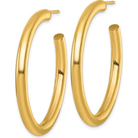 14K Yellow Gold Polished 4.0 x 45mm C-Hoop Post Earrings by 0