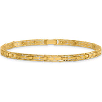 14K Yellow Gold Polished 4.25mm Fancy Link Bracelet - 7.5 Inches by 0
